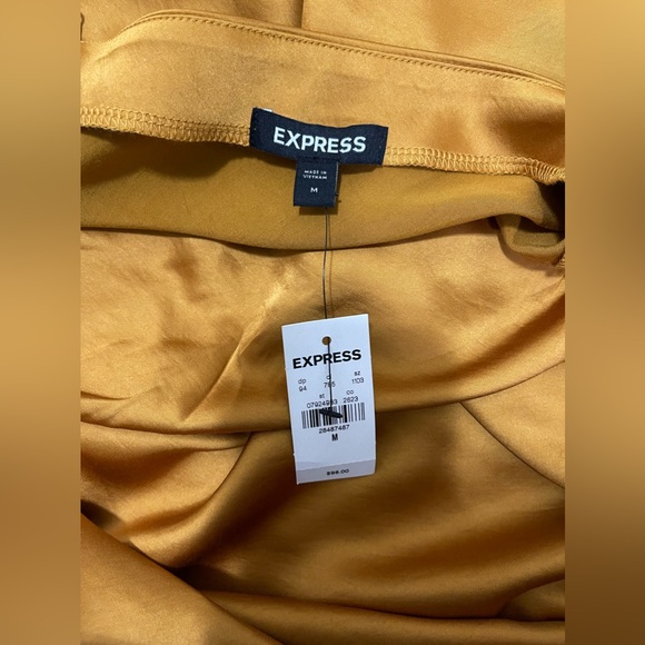 Express Honey Satin Cowl Neck Maxi Slip Dress Size Medium - Picture 8 of 10